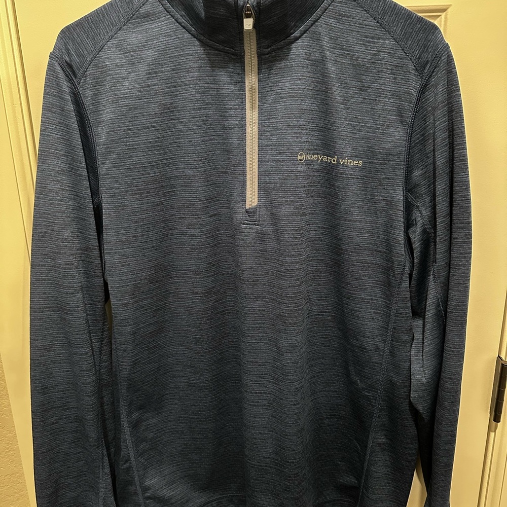 Vineyard Vines Performance Pullover with Green Accents